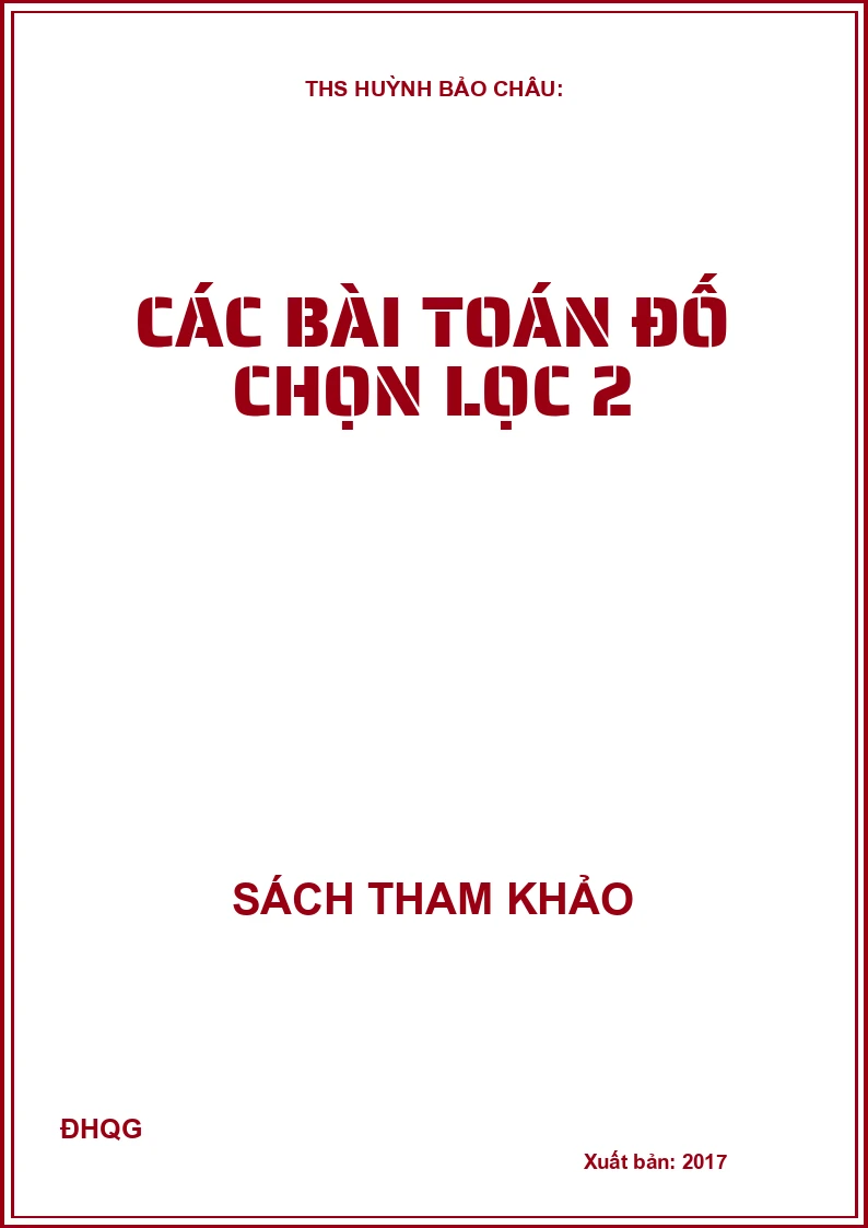 Các bài Toán đố chọn lọc 2