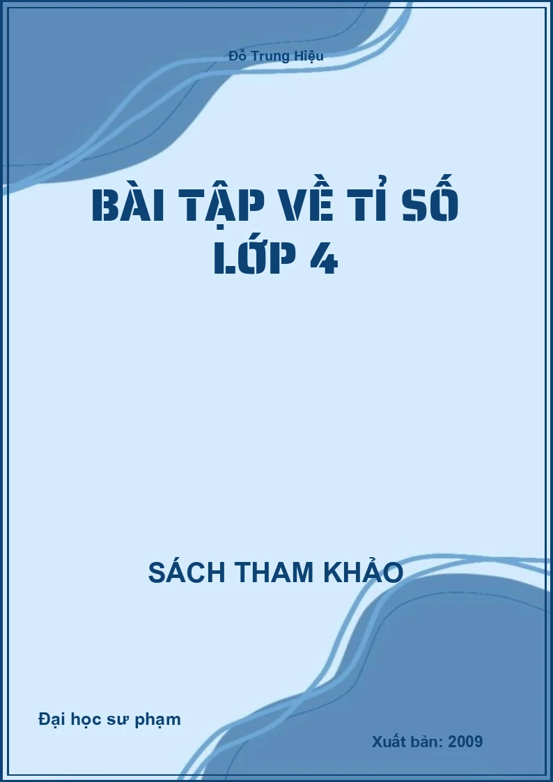 Bài tập về tỉ số lớp 4