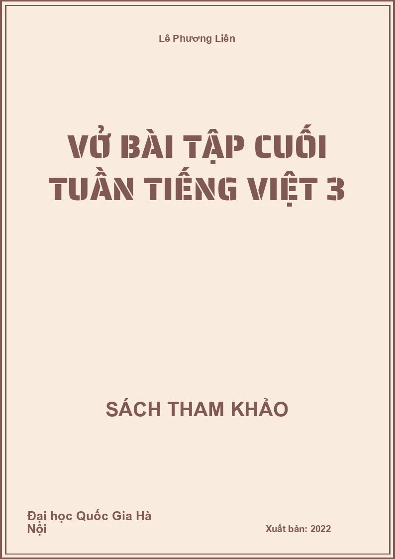 Vở bài tập cuối tuần Tiếng Việt 3