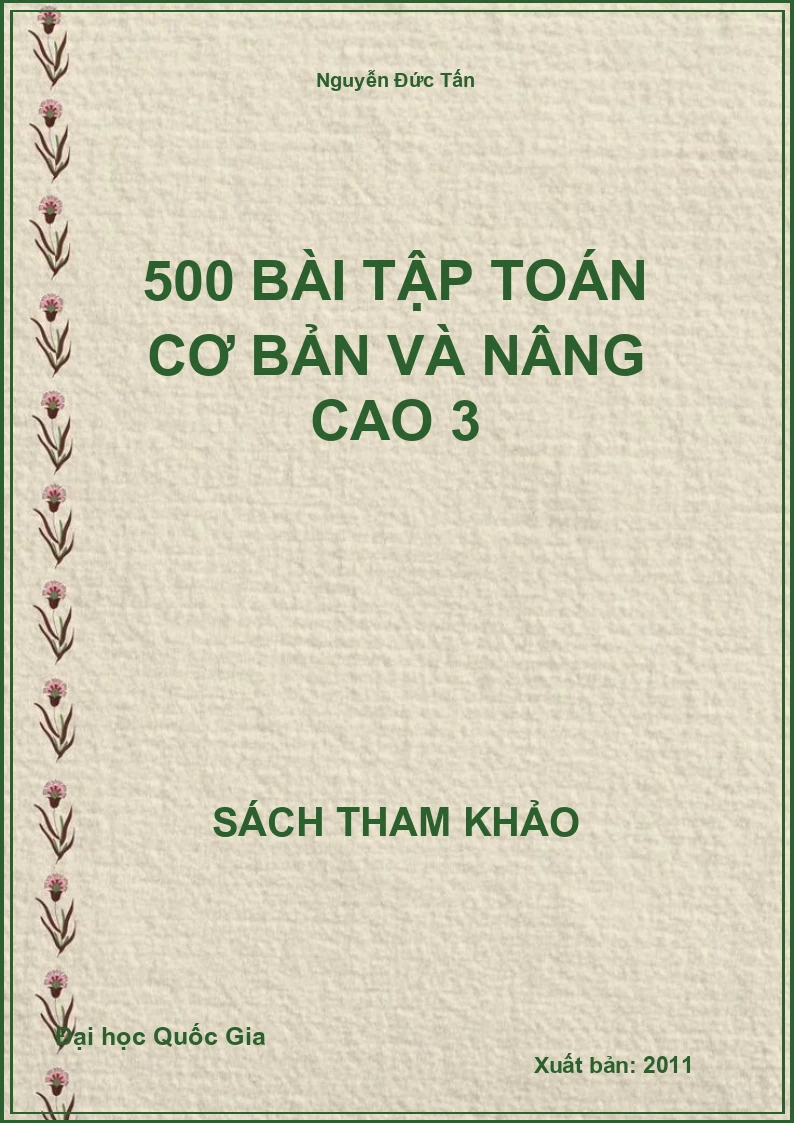 500 Bài tập Toán cơ bản và nâng cao 3