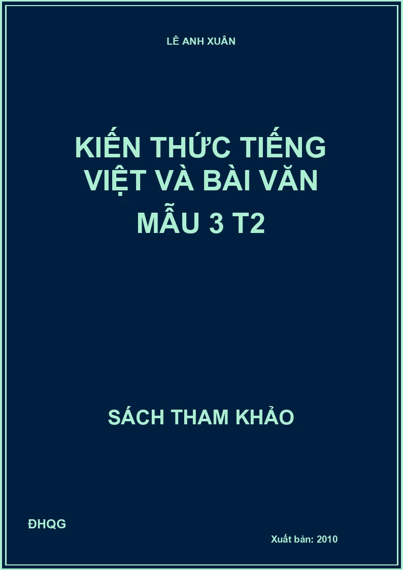 Kiến thức Tiếng Việt và bài văn mẫu 3 T2
