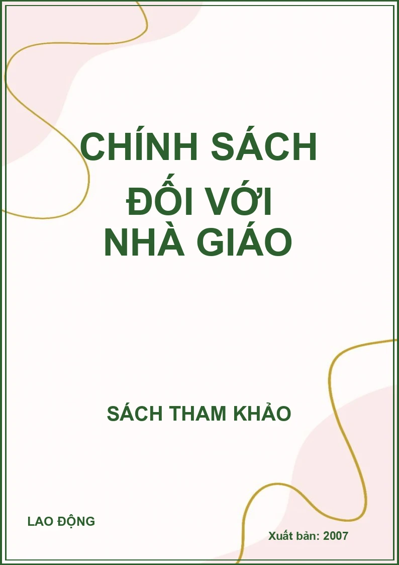 Chính sách đối với nhà giáo