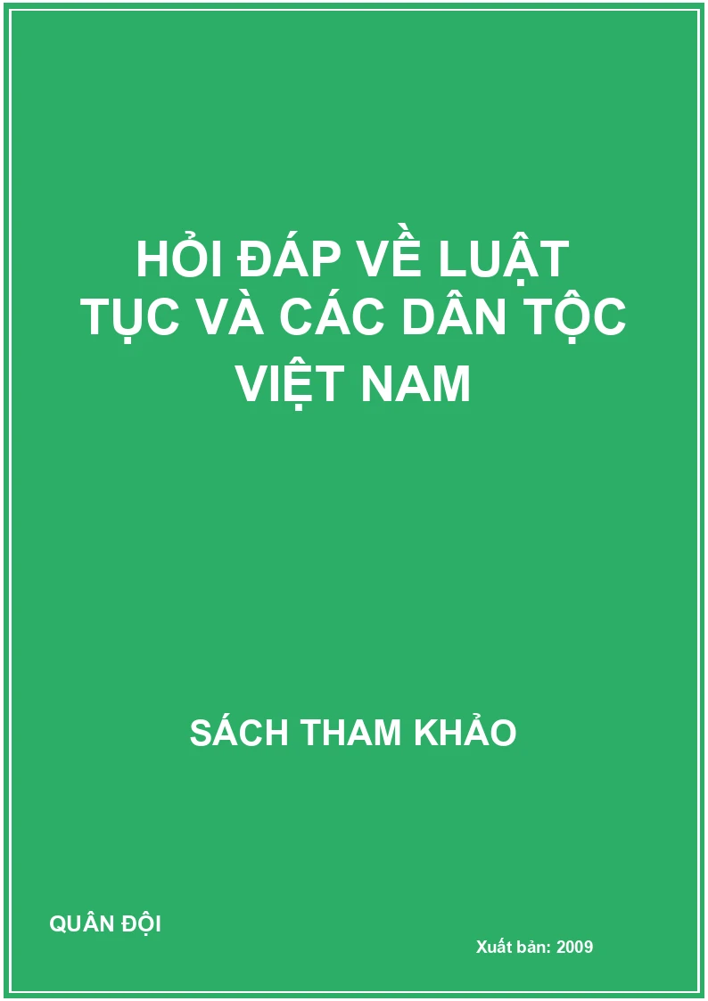 Hỏi đáp về luật tục và các dân tộc Việt Nam