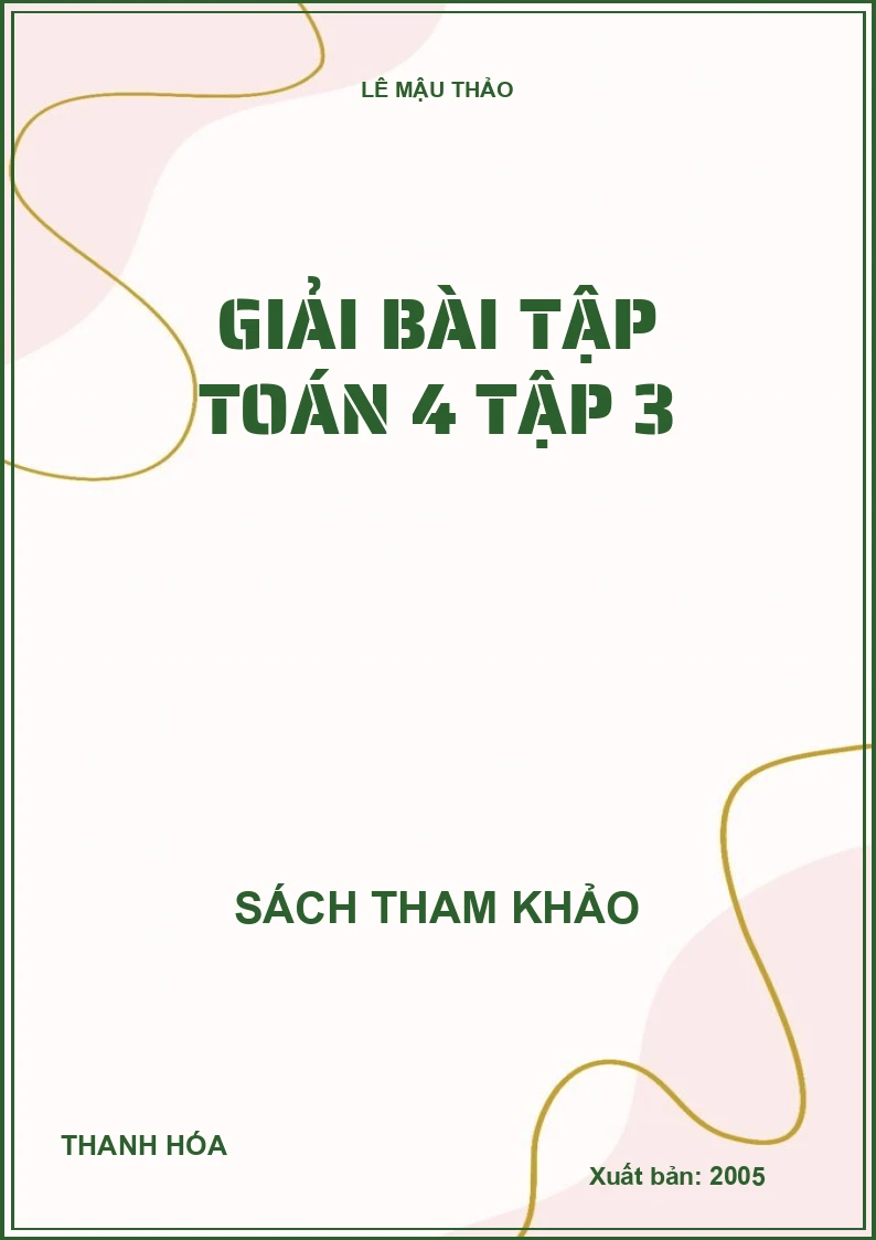 Giải bài tập toán 4 tập 3