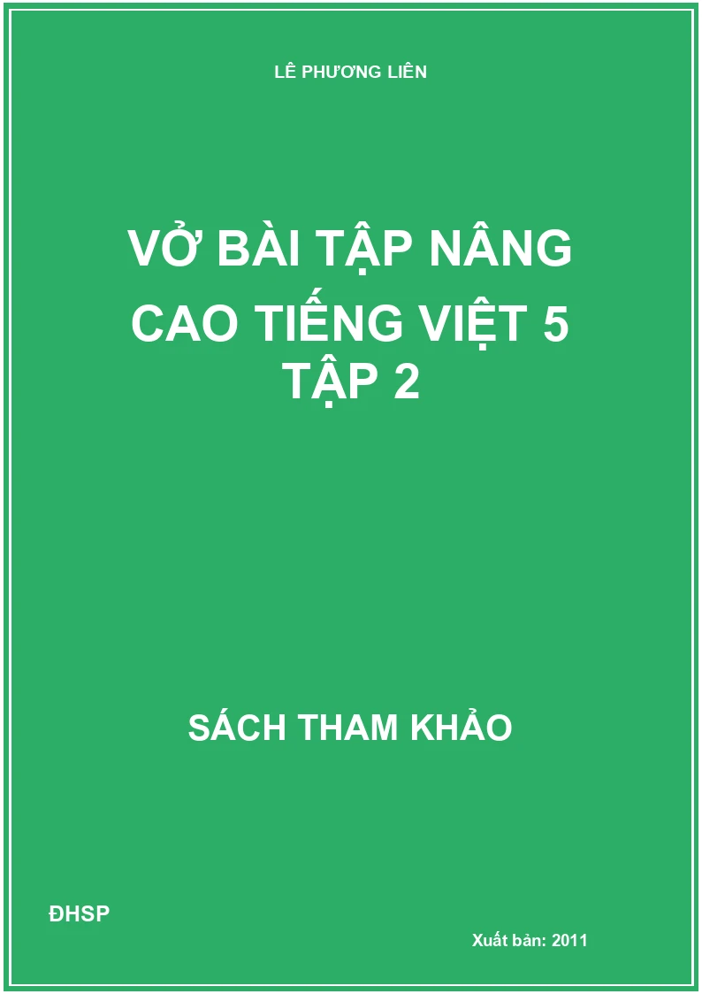 Vở bài tập nâng cao Tiếng Việt 5 tập 2