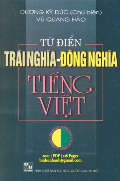 Từ điển trái nghĩa - đồng nghĩa tiếng việt