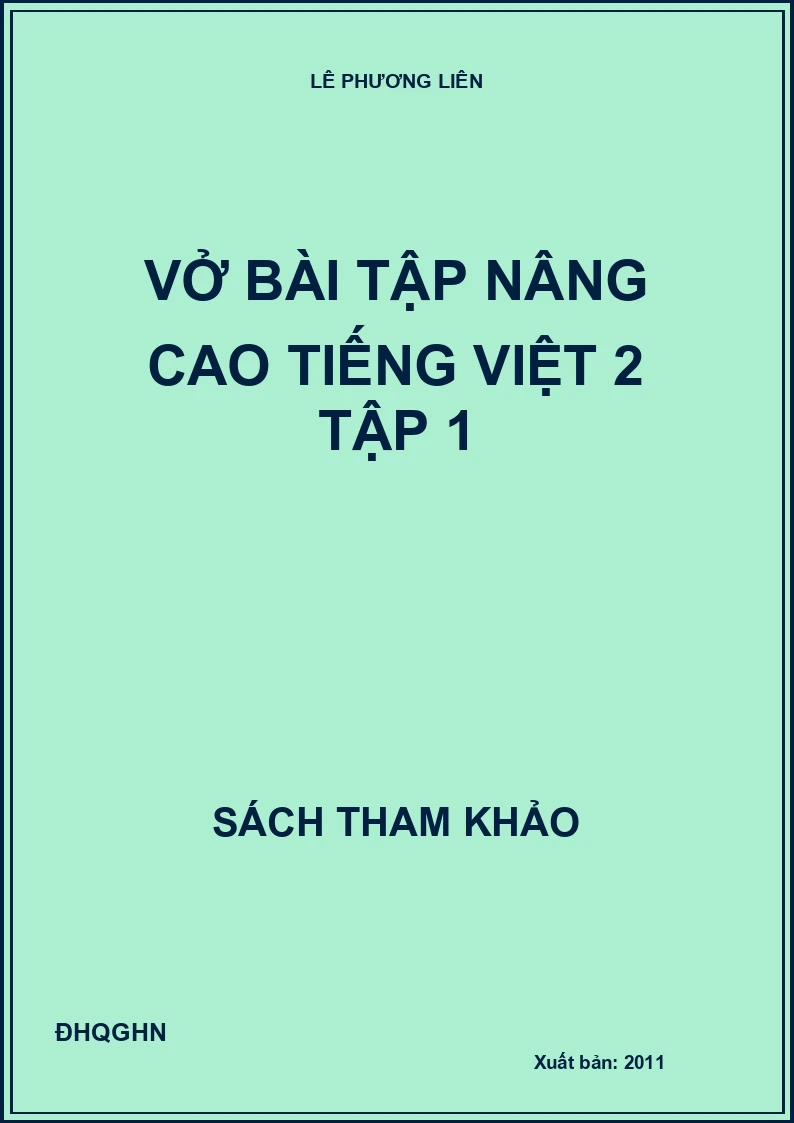 Vở bài tập nâng cao tiếng việt 2 tập 1