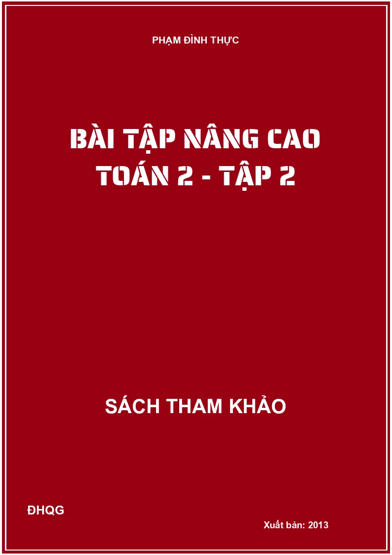 Bài tập nâng cao toán 2 - Tập 2