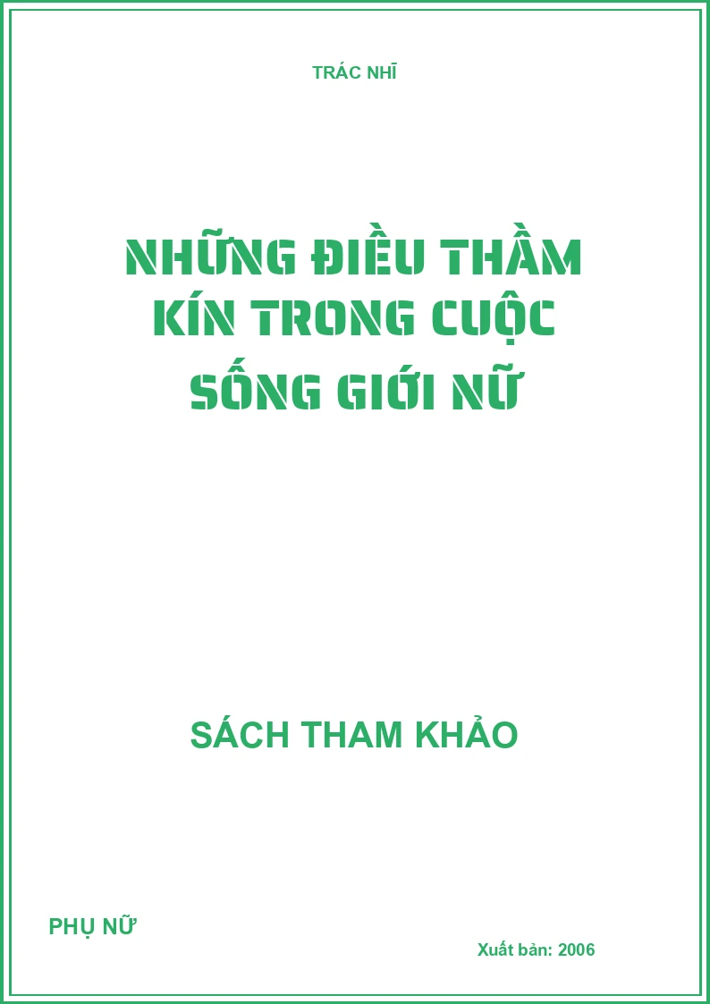 Những điều thầm kín trong cuộc sống giới nữ