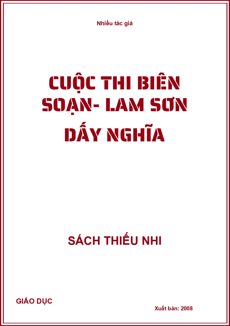 Cuộc thi biên soạn- Lam Sơn dấy nghĩa