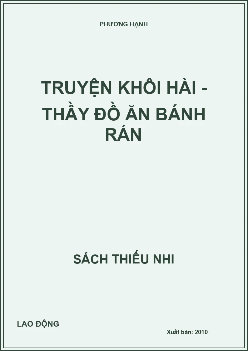 Truyện khôi hài - Thầy đồ ăn bánh rán