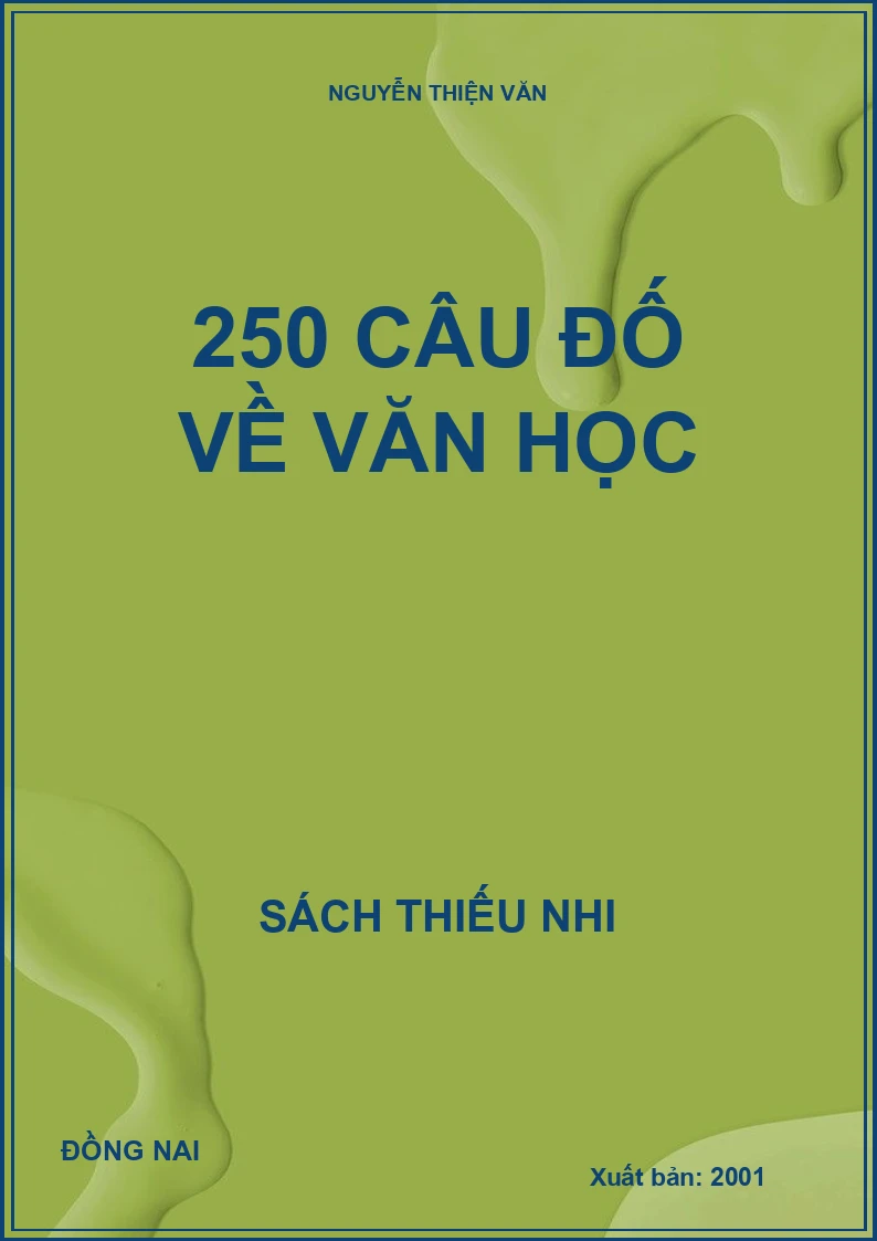 250 Câu đố về văn học