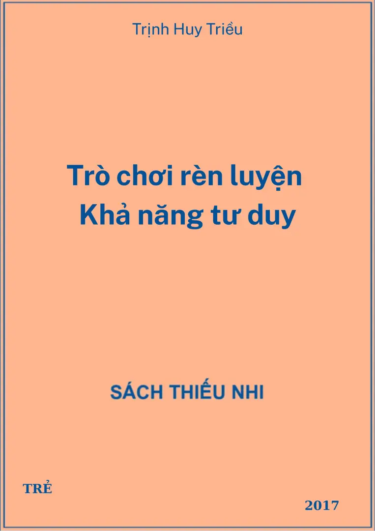 Trò chơi rèn luyện. Khả năng tư duy