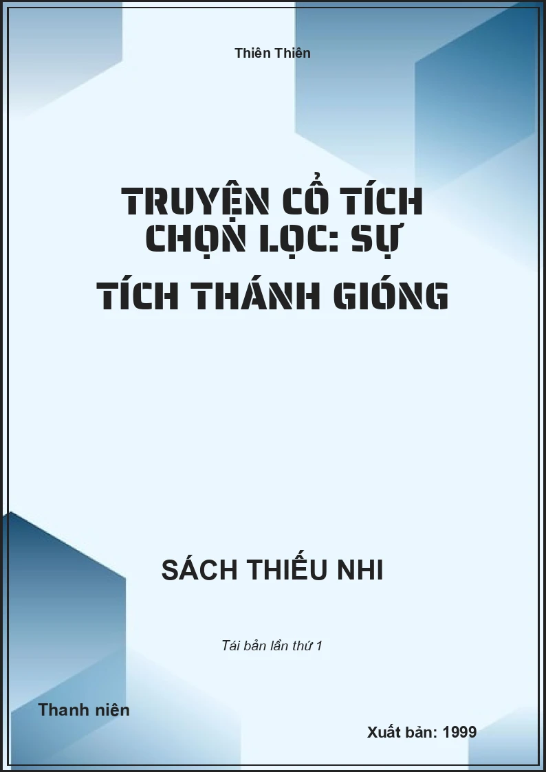 Truyện cổ tích chọn lọc: Sự tích Thánh Gióng
