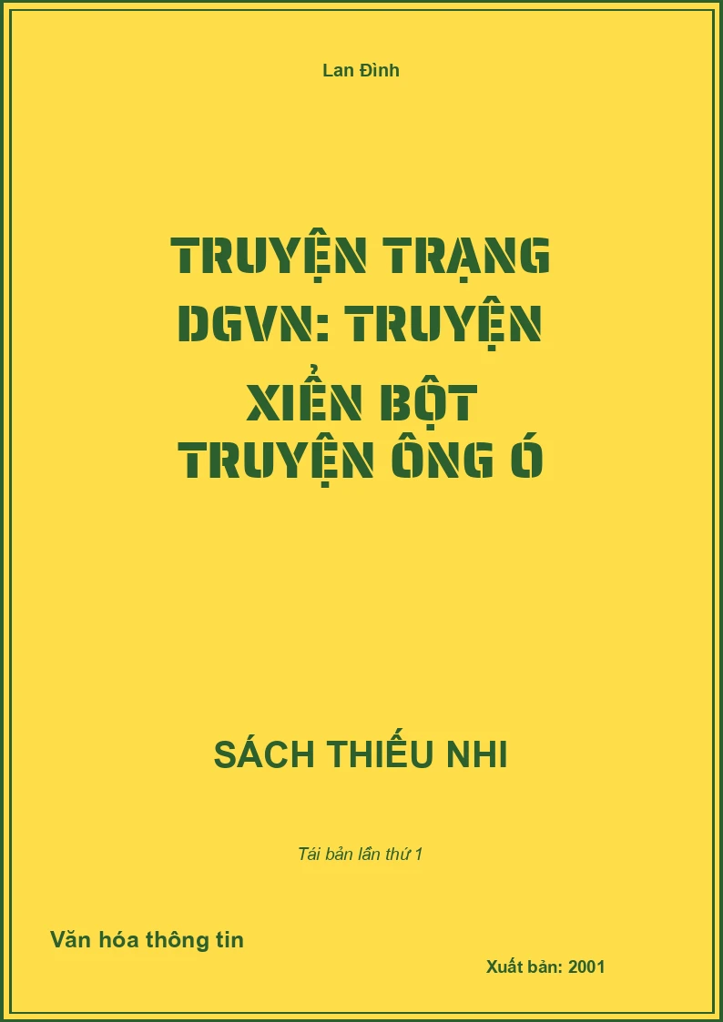 Truyện trạng DGVN: Truyện Xiển Bột truyện ông Ó