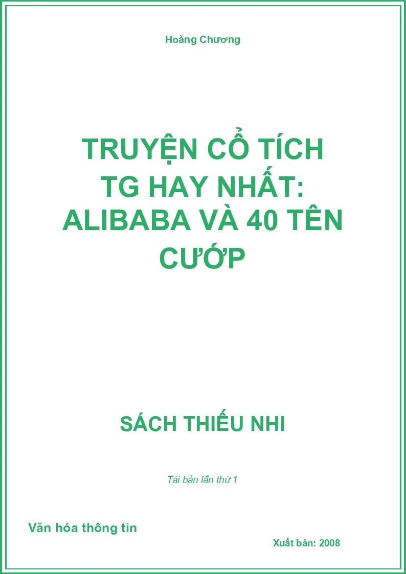 Truyện cổ tích TG hay nhất: Alibaba và 40 tên cướp