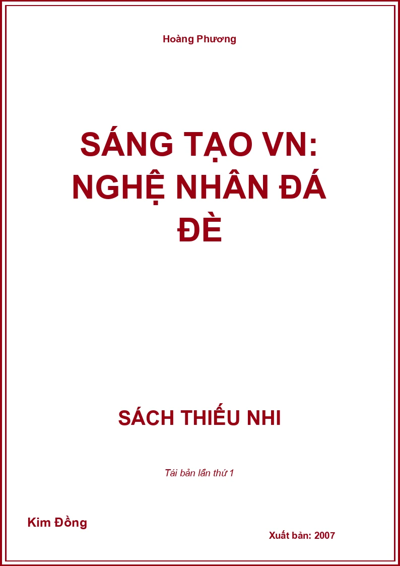 Sáng tạo VN: Nghệ nhân đá đè