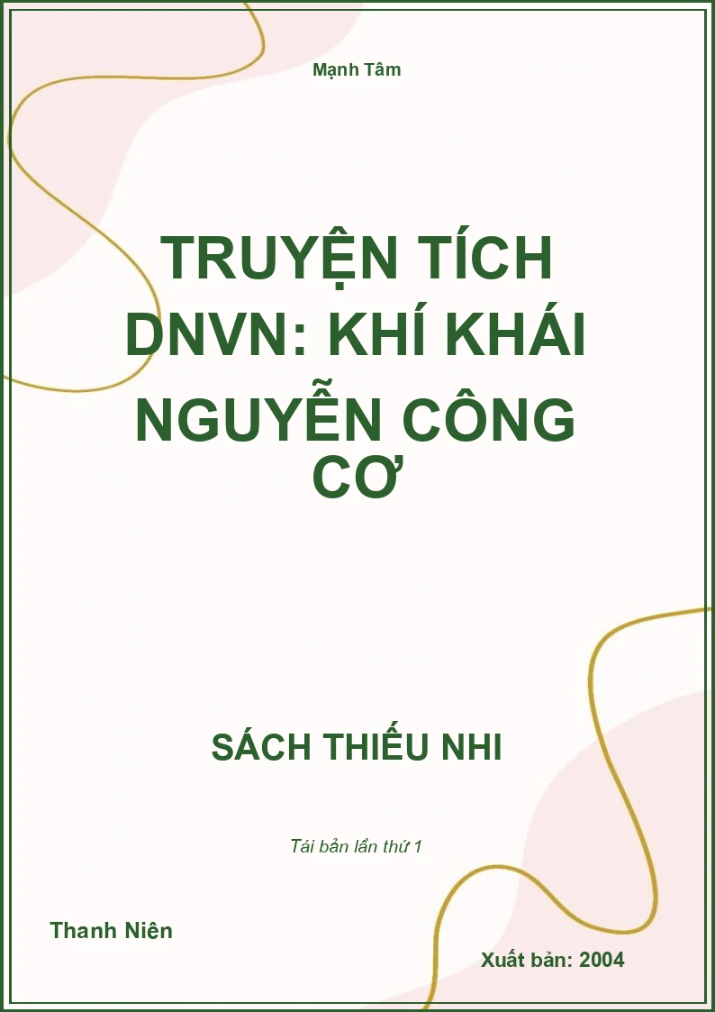 Truyện tích DNVN: Khí khái Nguyễn Công Cơ