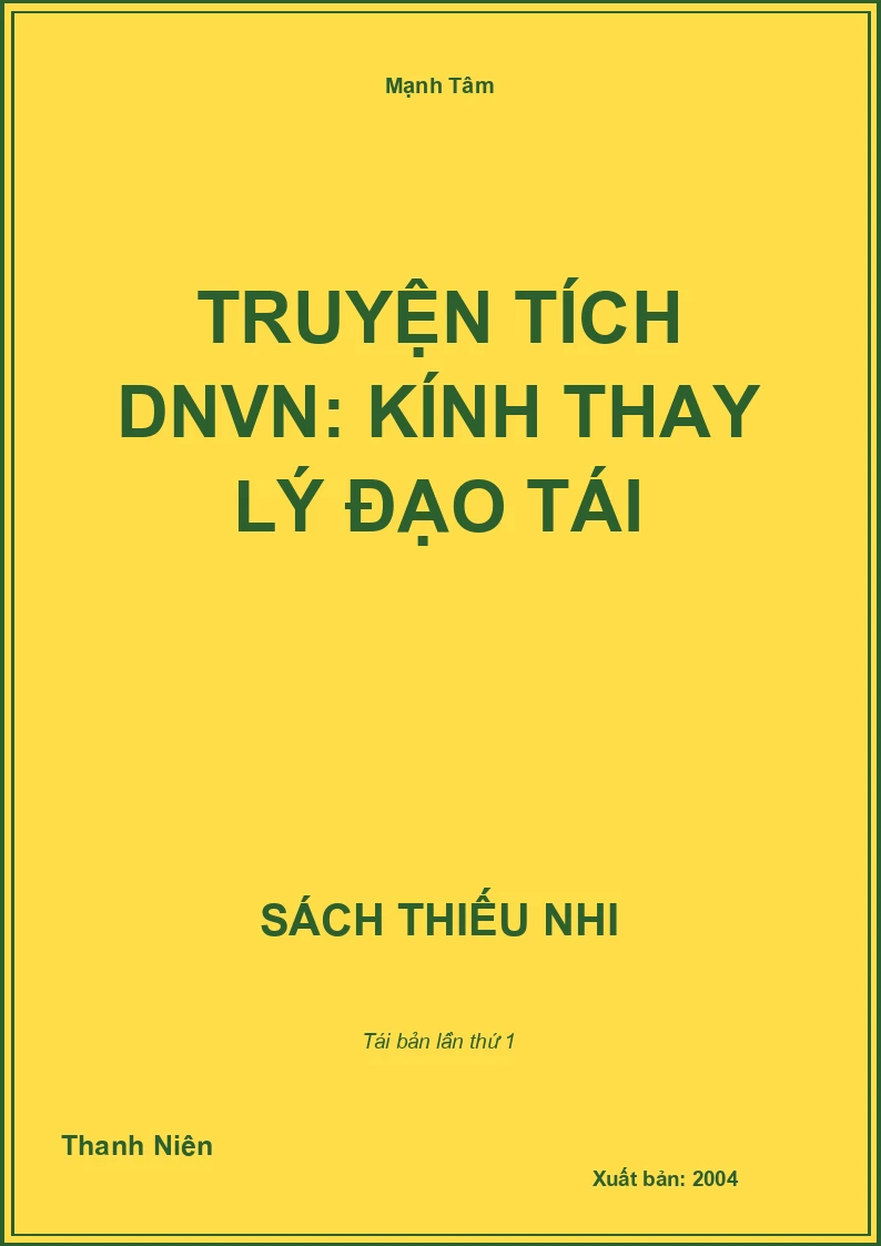 Truyện tích DNVN: Kính thay Lý Đạo Tái