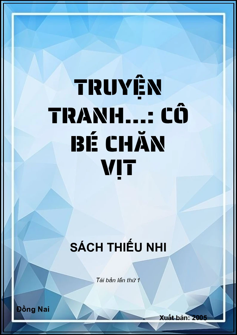Truyện tranh...: Cô bé chăn vịt