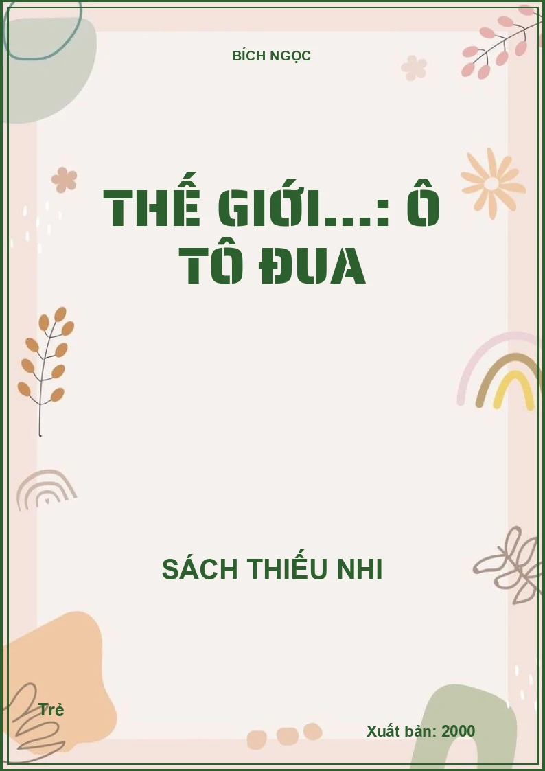 Thế giới...: Ô tô đua