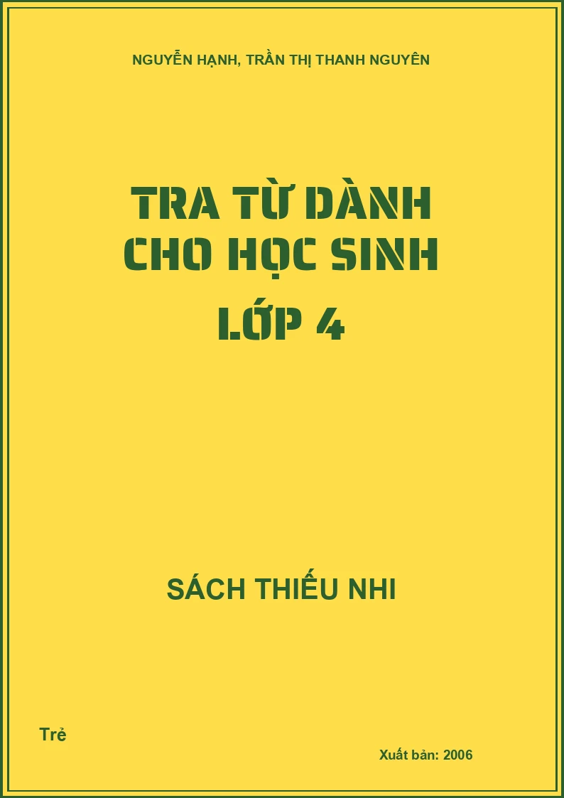 Tra từ dành cho học sinh Lớp 4