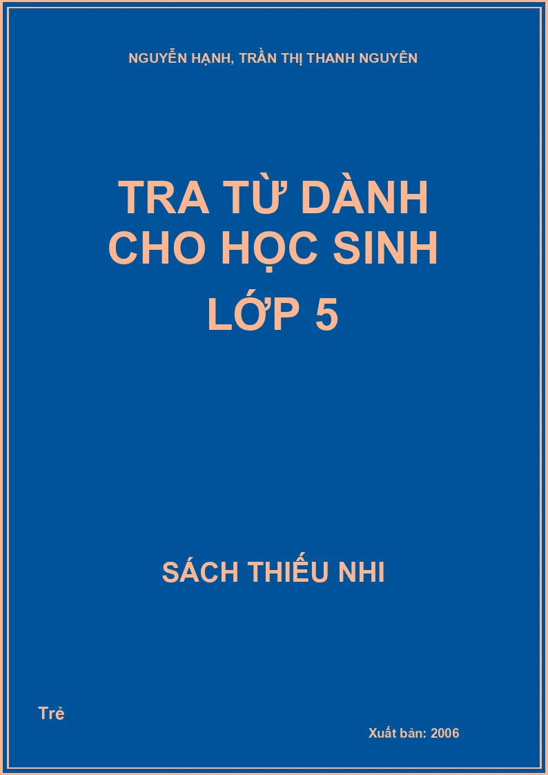 Tra từ dành cho học sinh Lớp 5