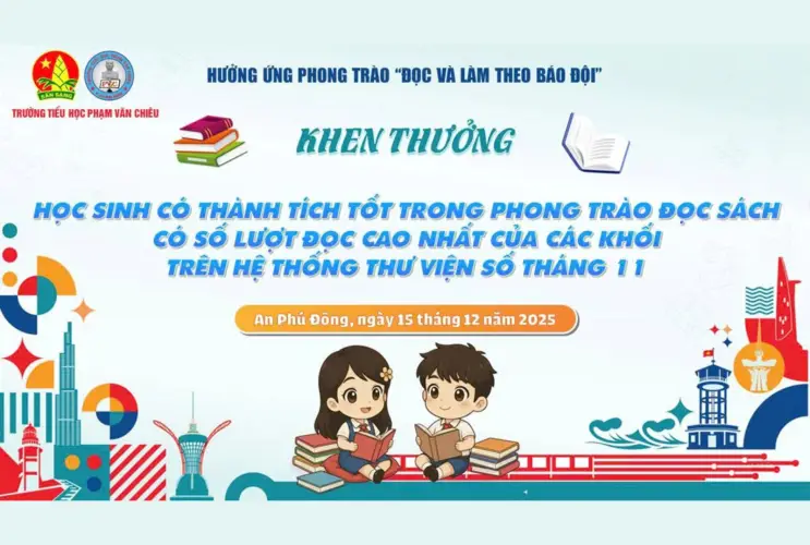 Tuyên dương học sinh tiêu biểu trong phong trào đọc sách trên Thư viện số Tháng 11