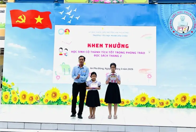 Tuyên dương học sinh tích cực đọc sách trên Thư viện số Tháng 2