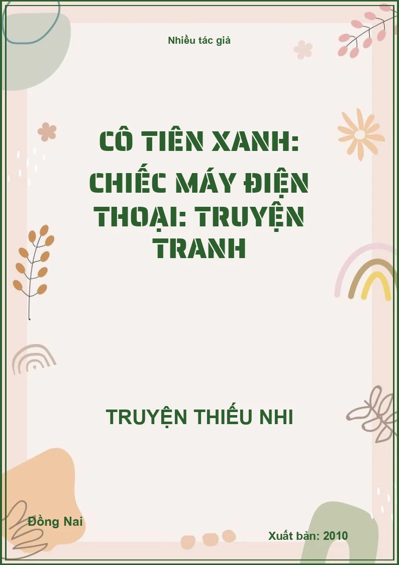 Cô tiên xanh: Chiếc máy điện thoại: Truyện tranh