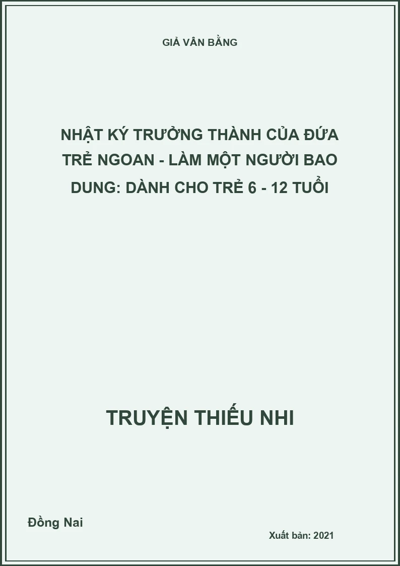 Nhật ký trưởng thành của đứa trẻ ngoan - Làm một người bao dung: Dành cho trẻ 6 - 12 tuổi