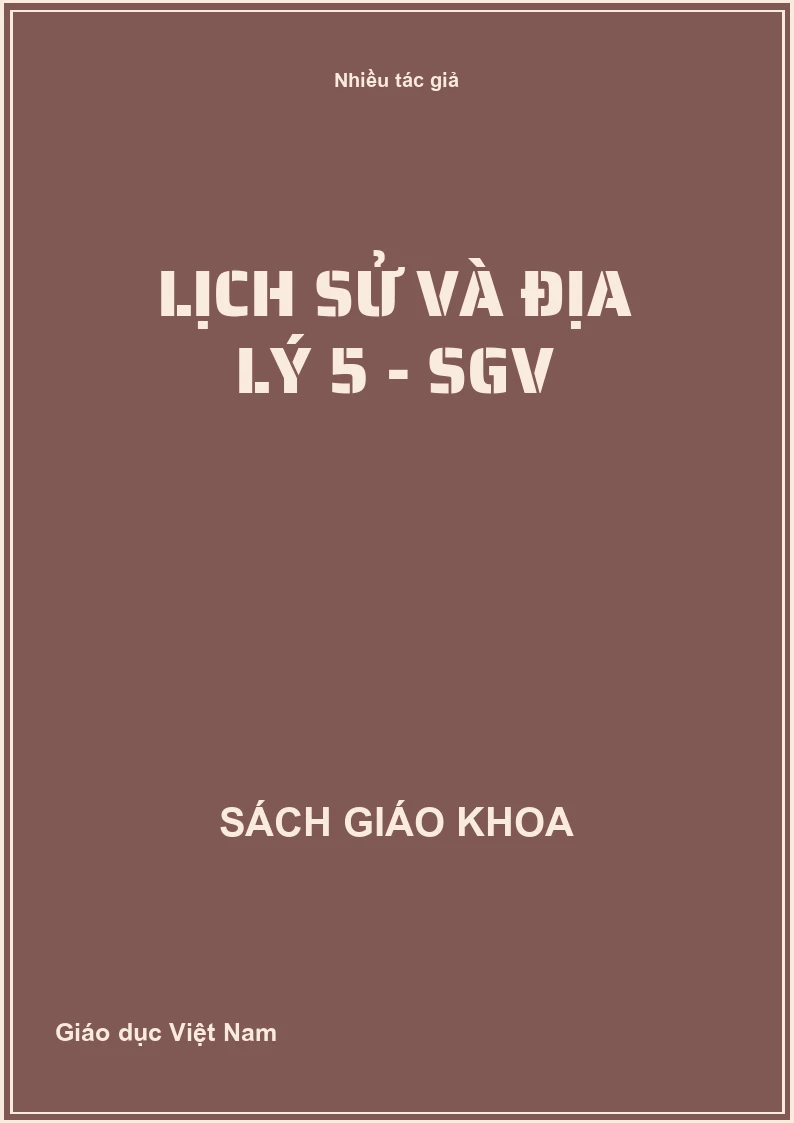 Lịch sử và địa lý 5 - SGV