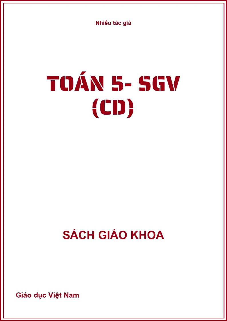 Toán 5- SGV (CD)