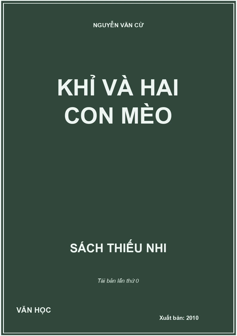 KHỈ VÀ HAI CON MÈO