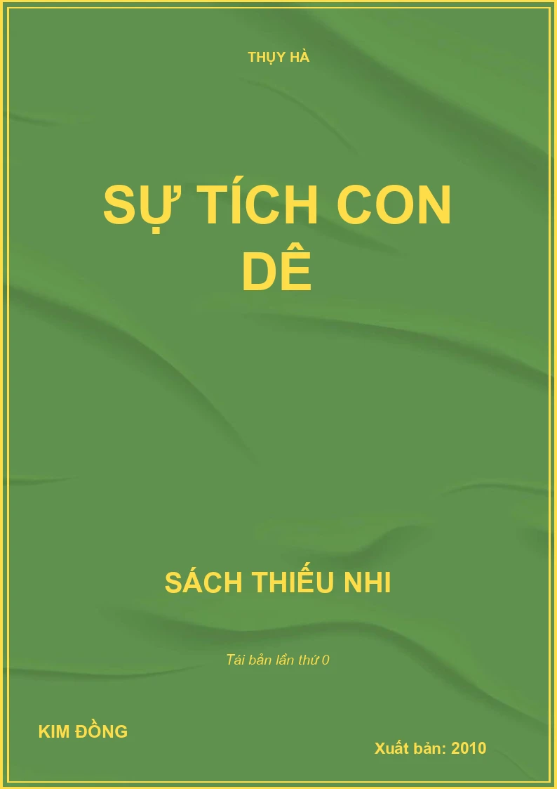 SỰ TÍCH CON DÊ