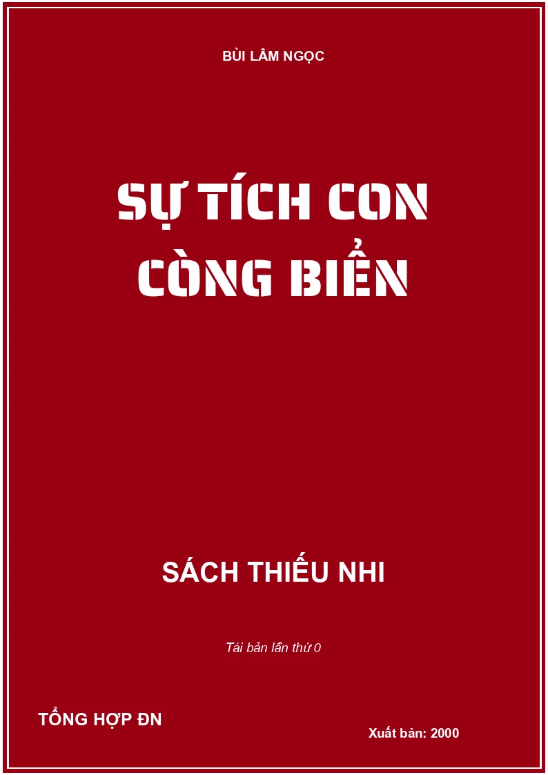 SỰ TÍCH CON CÒNG BIỂN