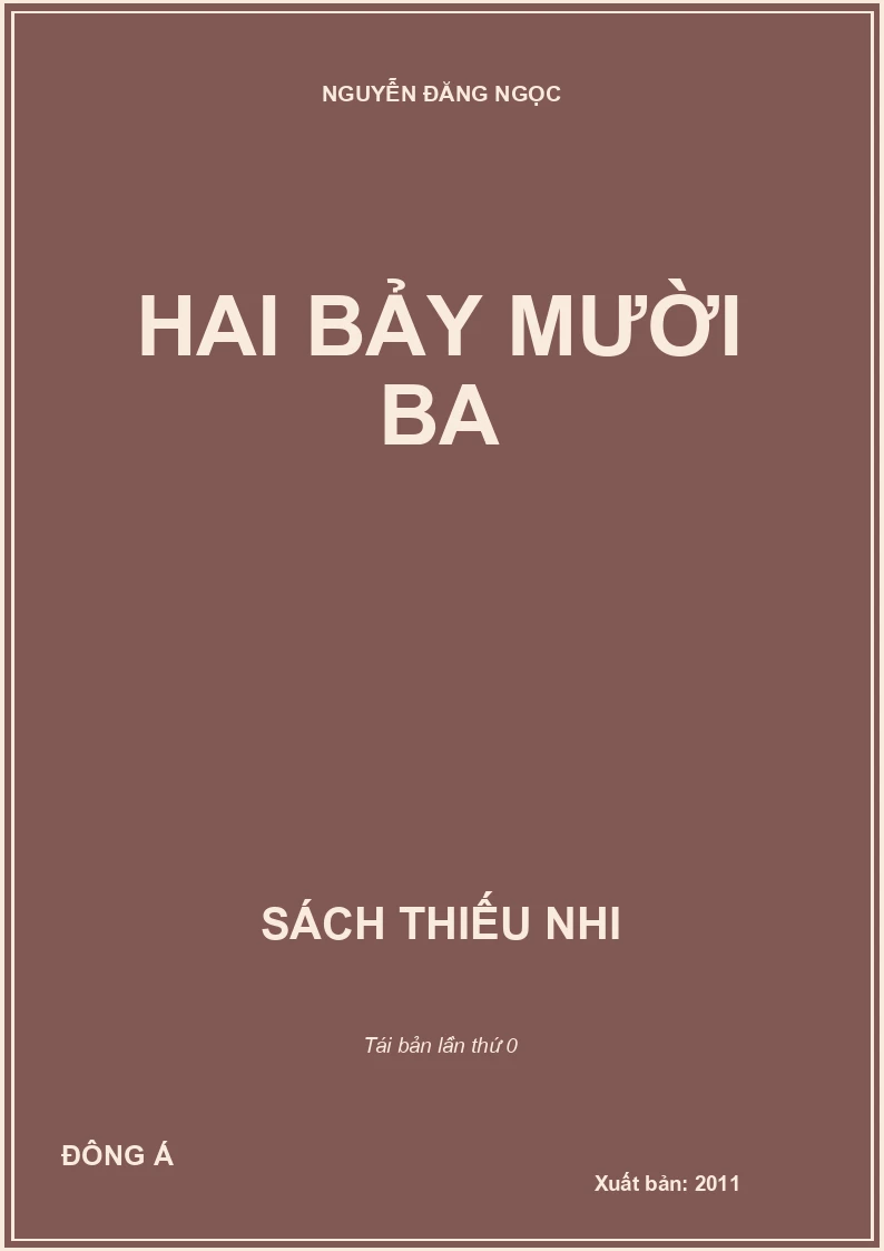 HAI BẢY MƯỜI BA