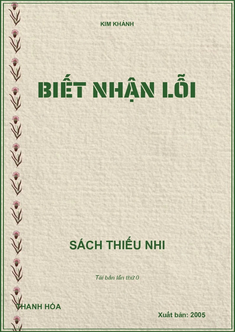 BIẾT NHẬN LỖI