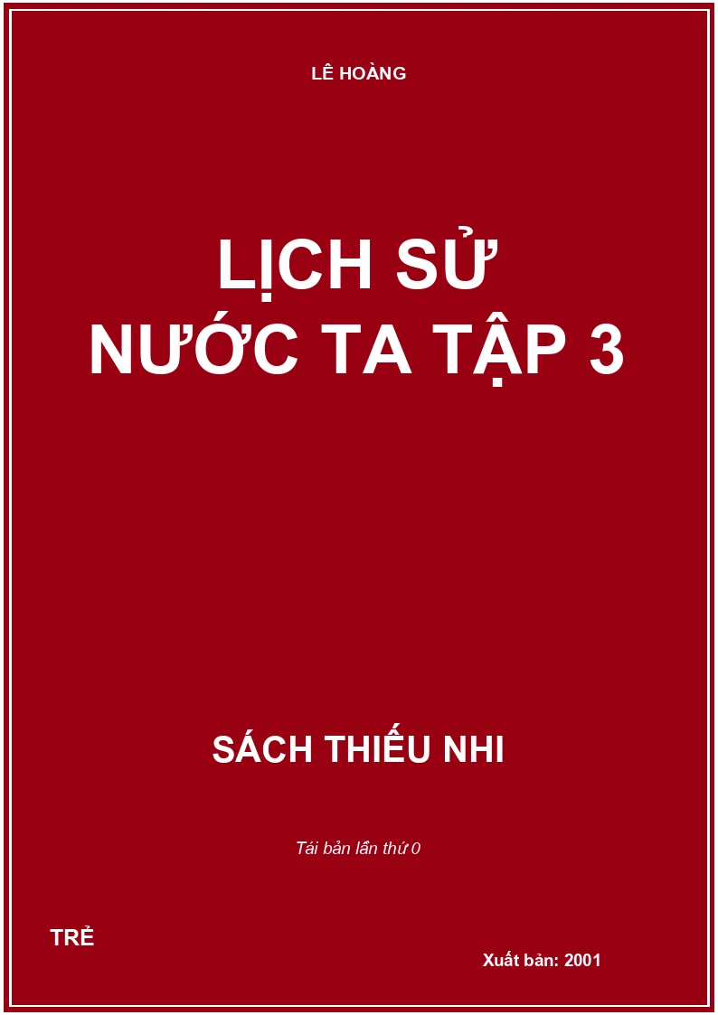 LỊCH SỬ NƯỚC TA TẬP 3