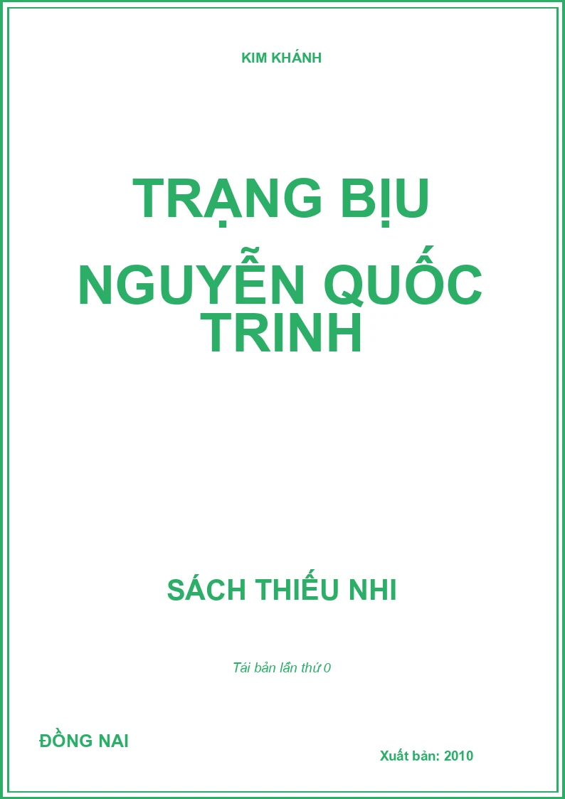 TRẠNG BỊU NGUYỄN QUỐC TRINH