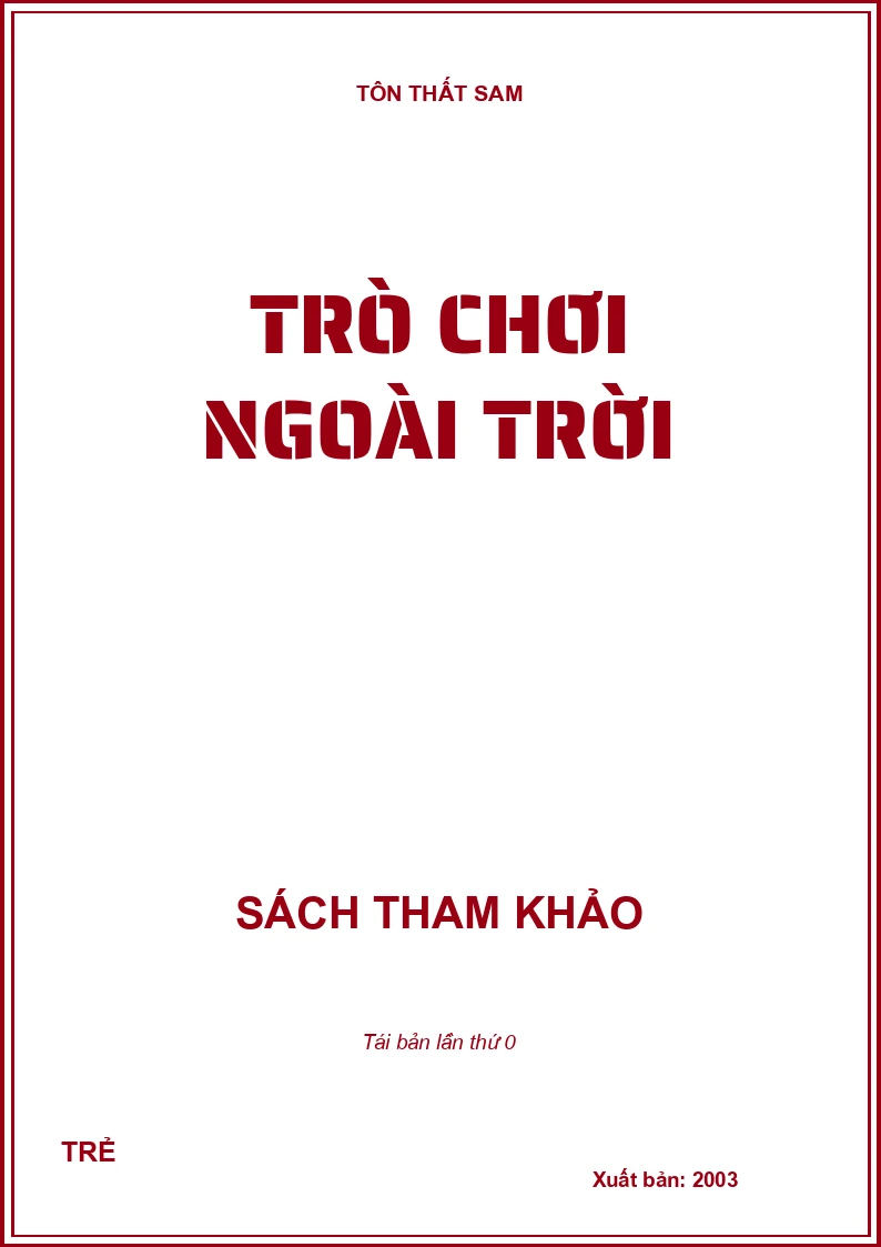 TRÒ CHƠI NGOÀI TRỜI