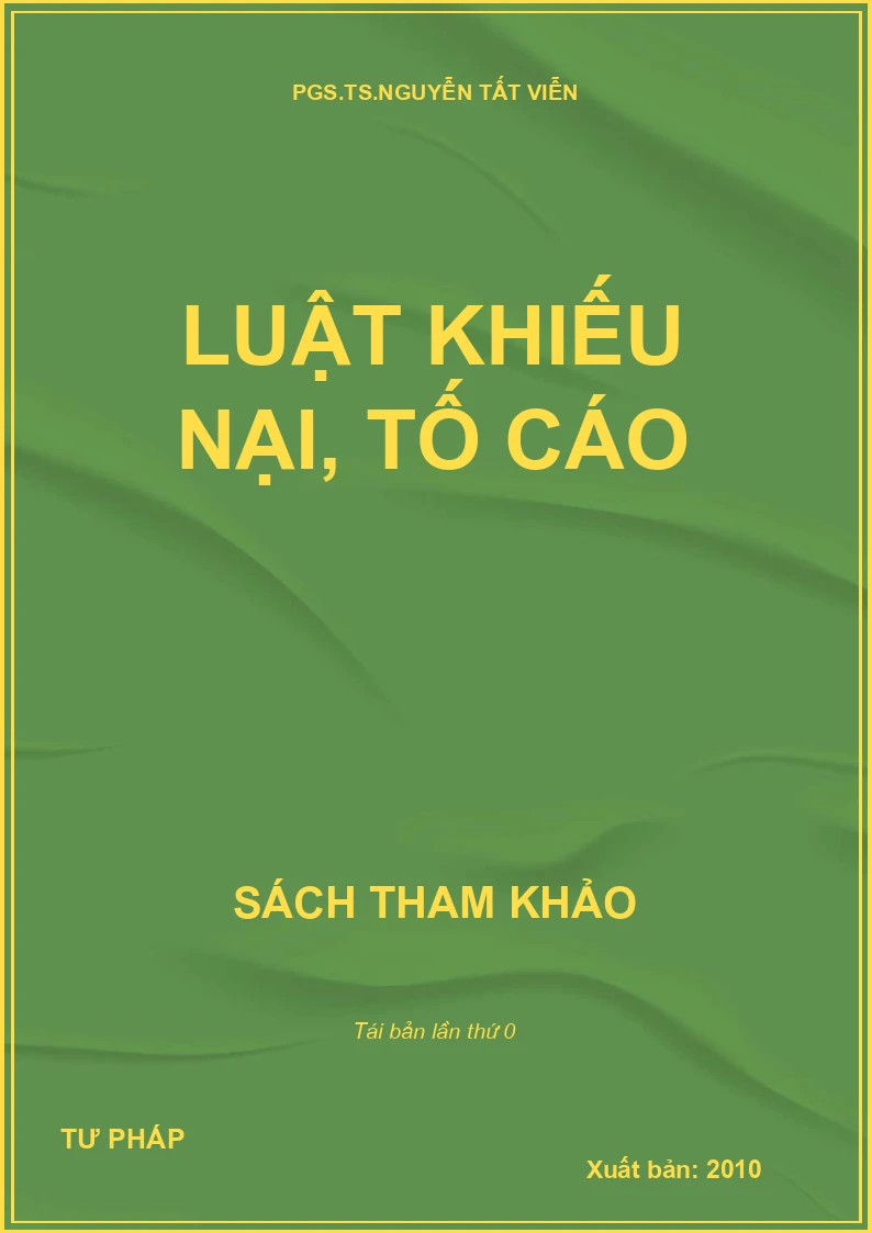 LUẬT KHIẾU NẠI, TỐ CÁO