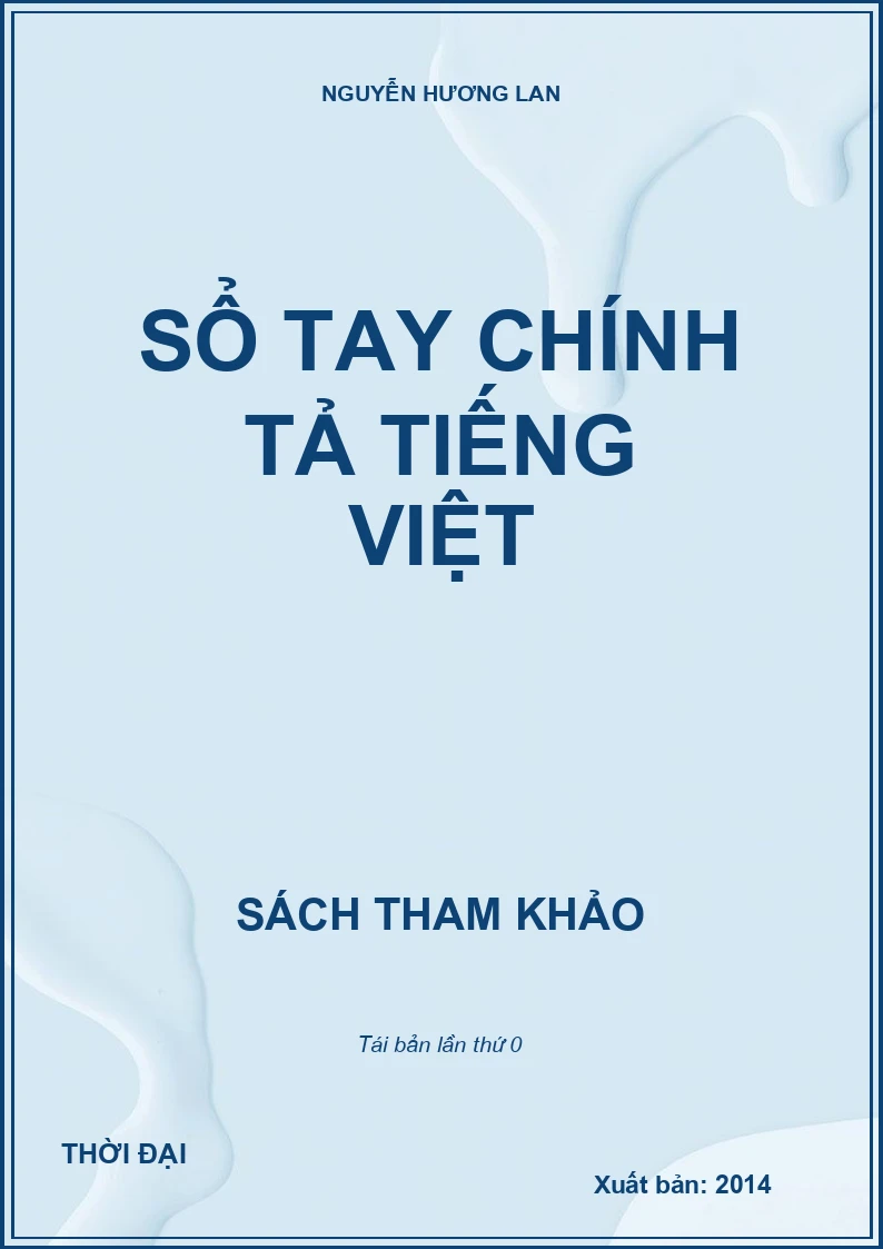 SỔ TAY CHÍNH TẢ TIẾNG VIỆT