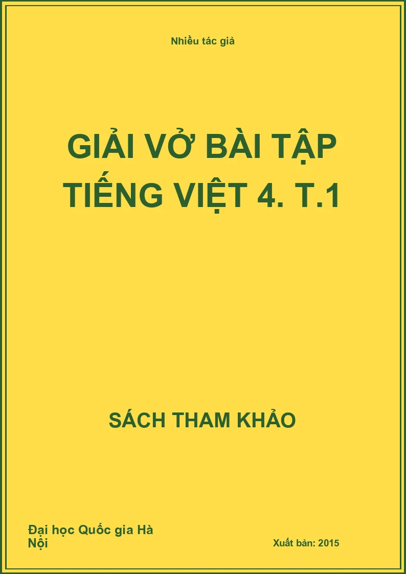 Giải vở bài tập tiếng Việt 4. T.1