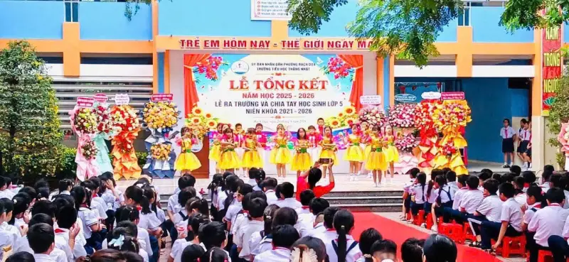 Rực rỡ ngày Lễ Tổng kết năm học 2025 - 2026 và tri ân ra trường khối 5 niên khóa 2021 - 2026 Trường Tiểu học Thắng Nhất
