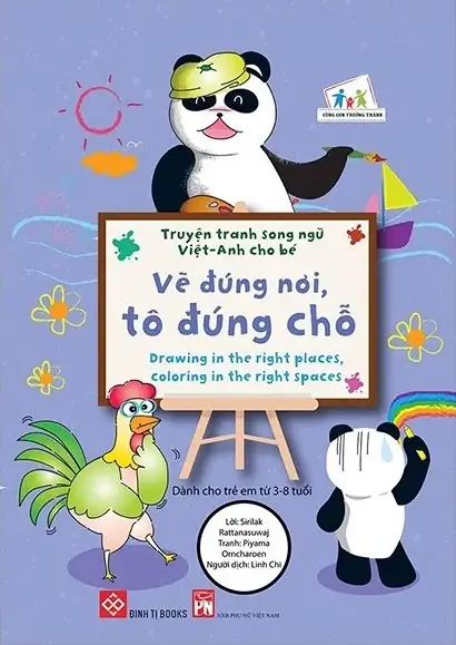 Truyện Tranh Song Ngữ Việt - Anh Cho Bé - Drawing In The Right Places, Coloring In The Right Spaces - Vẽ Đúng Nơi, Tô Đúng Chỗ