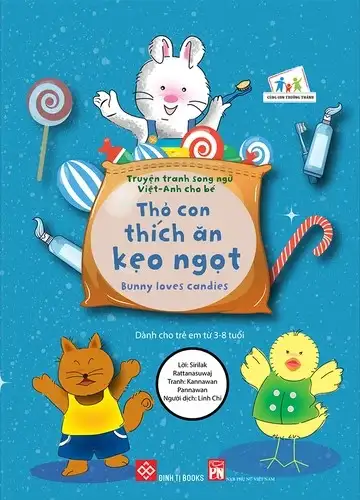 Truyện Tranh Song Ngữ Việt - Anh Cho Bé - Bunny Loves Candies - Thỏ Con Thích Ăn Kẹo Ngọt