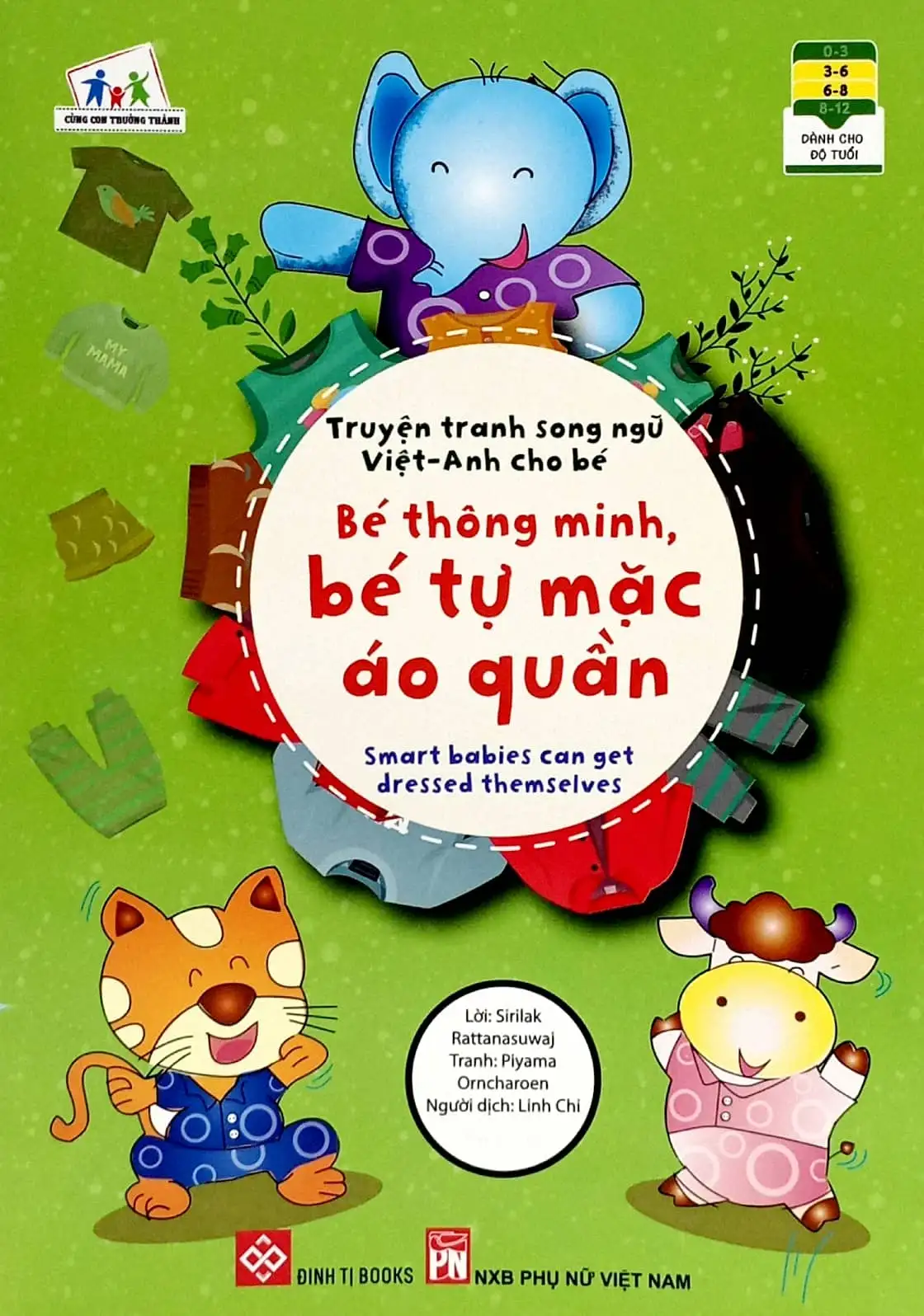 Truyện tranh song ngữ Việt - Anh cho bé - Smart babies can get dressed themselves - Bé thông minh, bé tự mặc áo quần