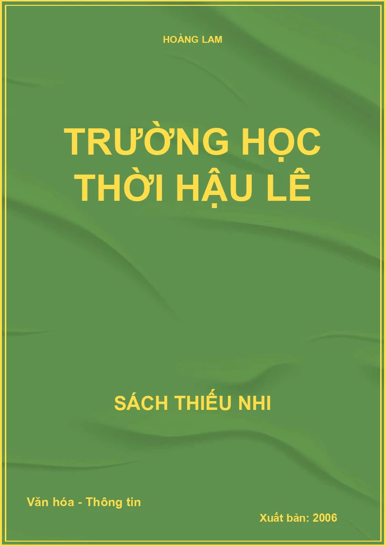 Trường học thời hậu Lê
