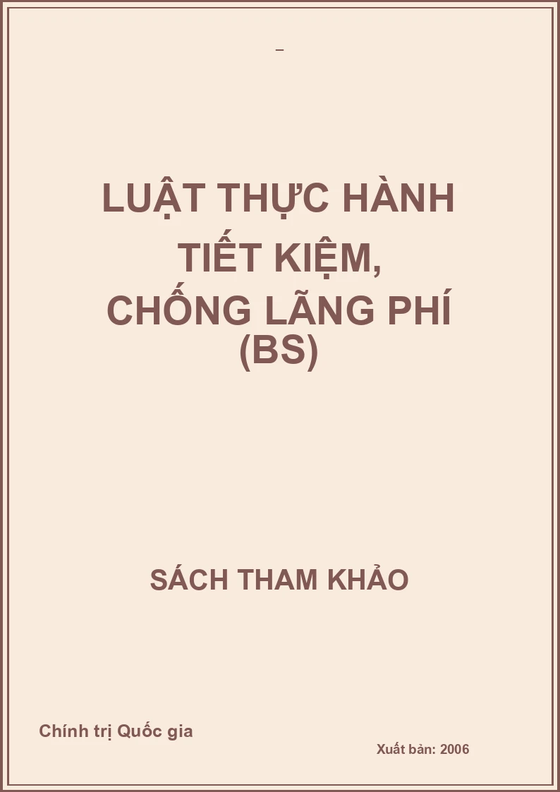 Luật thực hành tiết kiệm, chống lãng phí (BS)